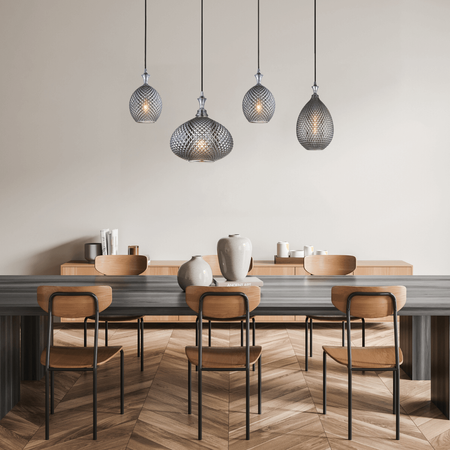 PENDANT LIGHT 4XE27 MAX 40W BLACK (19240 Zambelis) - Zambelis