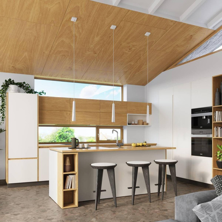 Pojedyncza lampa wisząca nad wyspę kuchenną PRYSM 1 biała (SL.1397) - Sollux Lighting