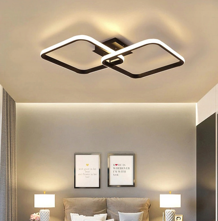 Lampa Dekoracyjna 2 kwadraty 52W Czarna DL-Z02 IMOLA - DomenoLED