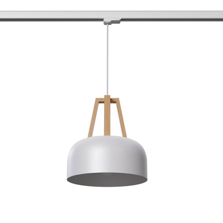 Lampa wisząca na szynie CASCO biała/naturalne drewno E27 4000K 7,5W 690lm (MYL.00195) - Make Your Light
