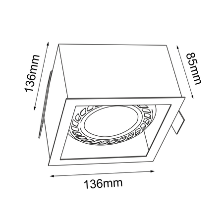 Lampa wpuszczana Cage in 1-1 - Biała   (3273) - Brosline