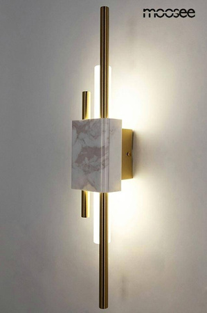 MOOSEE lampa ścienna EVANS biała / złota (MSE010100282) - Moosee