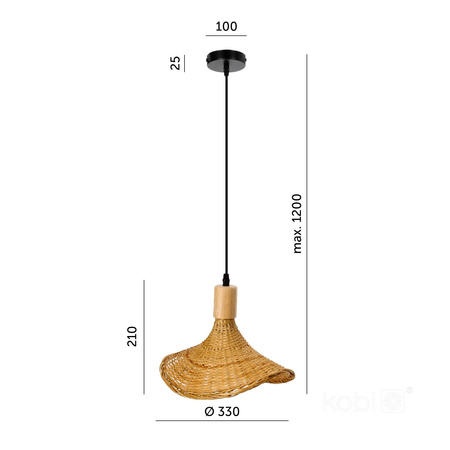 Lampa wisząca BOHO BIMINI 1xE27 Kobi Design (002153KOB) - KOBI LIGHT