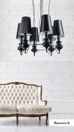 Lampa wisząca BAROCO czarny (AD7121S-6 BL) BLACK Azzardo) - żyrandol