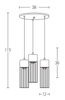 PENDANT 3L CONCRETE STEEL (1662 Zambelis) - Zambelis