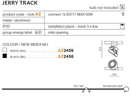 Plafon JERRY TRACK white (AZ2459 | GM4114-WH) - AZZARDO