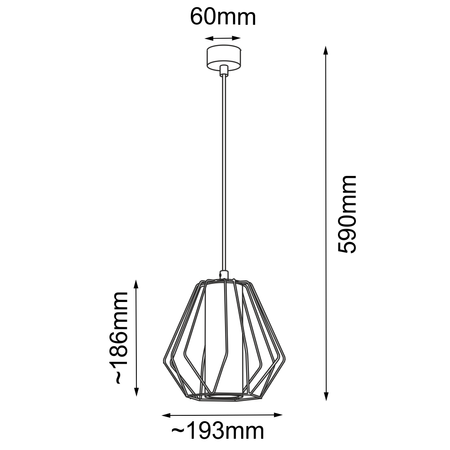 Lampa wisząca Alkaza - Czarna-platyna mat (193 mm)   (5023) - Shilo