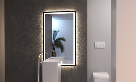 Lustro prostokątne ASTON PLUS w ramie z oświetleniem LED - MCJ
