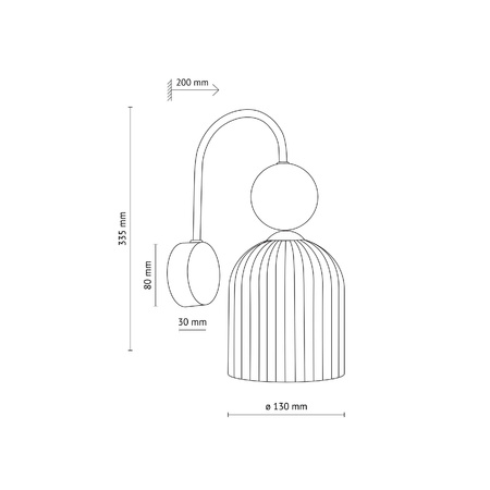 SOPHIA GREEN COGNAC KINKIET 1XE14 (11143) - TK Lighting