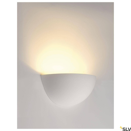 PLASTRA 101, lampa ścienna, C35, półokrągła, biały gips, maks. 40 W (148013) - SLV