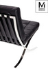 MODESTO sofa dwuosobowa BARCELON czarna - ekoskóra, stal polerowana (KH1501100136) - Modesto Design