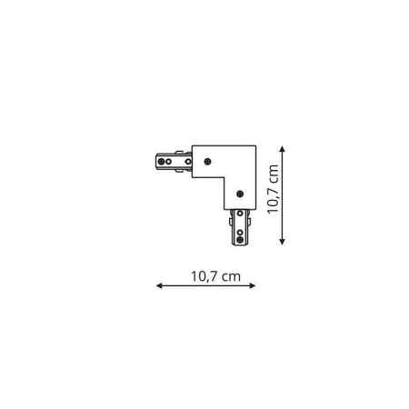 Łącznik L 3F lewy czarny (LP-552/3F L BK) - Light Prestige