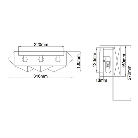 Kinkiet Zuma (HK-ZUMA-3W-SBS) - Elstead Lighting