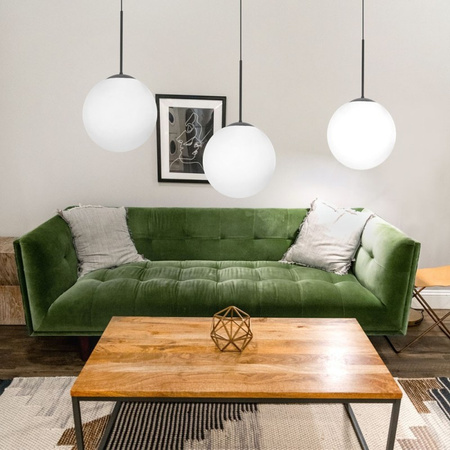 RETRO lampa wisząca ze szklanym kloszem biała W-1 (66485) - Ramko