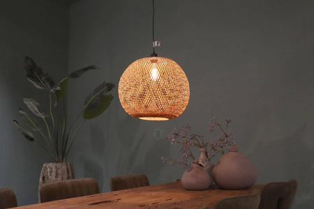 Lampa wisząca Boho kula bambusowa 46x46x143cm (55858-017) - DIJK