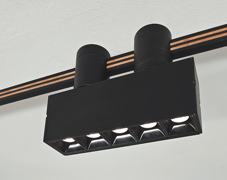 GRILLE LED LIGHT 10W 3000K FOR FLEXIBLE TRACK BLACK (23183 Zambelis) - Zambelis