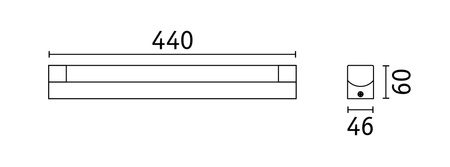 Oprawa ścienna nad lustro QUASAR LED 7,5W 3000K 600lm 440mm IP44 230V czarny / metal (PL71216) - PAULMANN