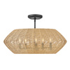 Rattanowa lampa wisząca Luca - 5 źródeł światła - karmelowy beż (QN-LUCA-5P-M-BK-CAM) - Quintiesse