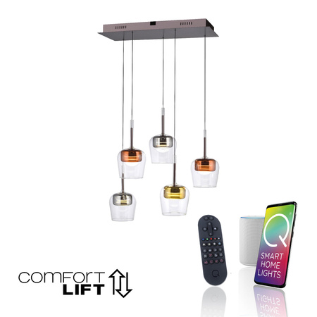 Lampa na pilota i aplikację, z płynną regulacją wysokości Q-KON MULTIKOLOR (2743-70) - Paul Neuhaus