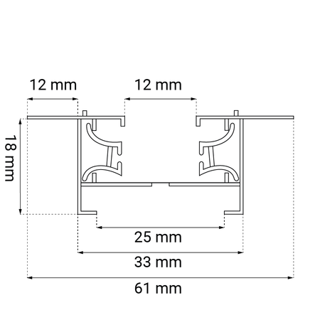 Szynoprzewód podtynkowy 1F 230V - Czarny (900 mm) (6341) - Brosline