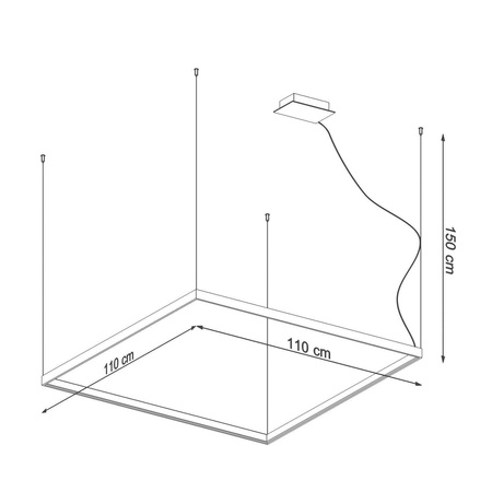 Żyrandol NELYA L czarny LED 4000K (TH.157) - Thoro Lighting