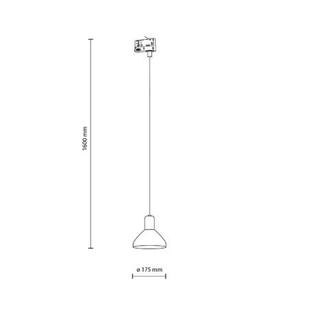 Lampa wisząca na szynie TRACER NEO BLACK 1XE27 TRÓJOBWODOWY (10681) - TK Lighting