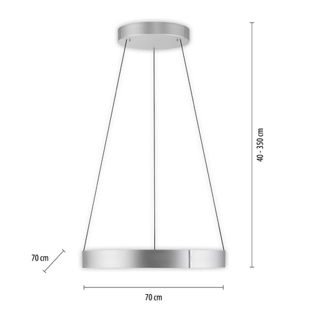PURE E-CLIPSE LAMPA WISZĄCA ALUMINIUM (2561-95) - Paul Neuhaus