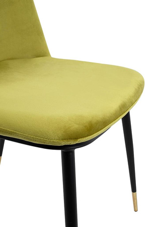 Krzesło DIEGO jasnozielone - welur, podstawa czarno złota (KH1201100122.45.LGRE) - King Home
