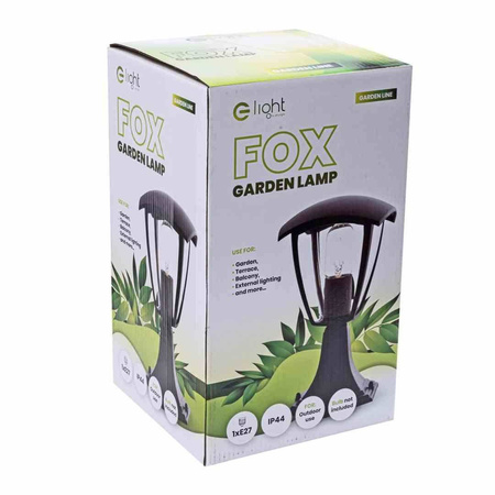 Lampa ogrodowa stojąca FOX BLACK 1xE27 Mała (EKO3551) - Eko-Light