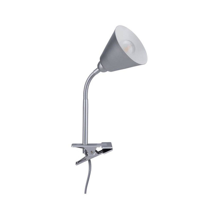 Lampa z klipsem Vitis E14 Szary elastyczne ramię przeŁącznik na przewodzie kabel 1,50m (PL95432) - PAULMANN