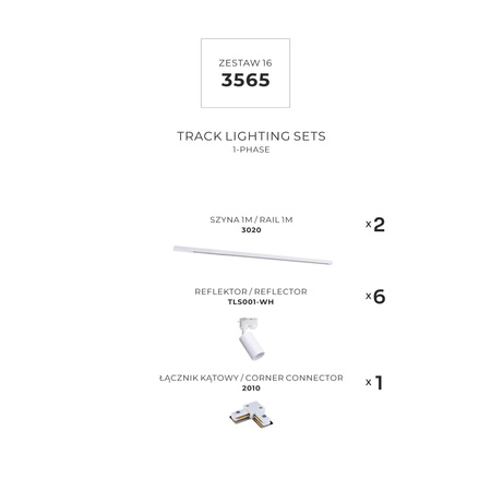 ZESTAW 16 SZYNOPRZEWODY WHITE JEDNOOBWODOWY (3565) - Zuma Line