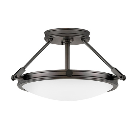 Mały półplafon Collier - 3 źródła światła - Zgaszona czerń (HK-COLLIER-SF-S-BX) - Elstead Lighting
