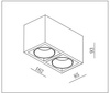 LED lampa COURSE 2 DIM 2*8,9W White IP20 CRI80 3000K (03370W) - ZARlight
