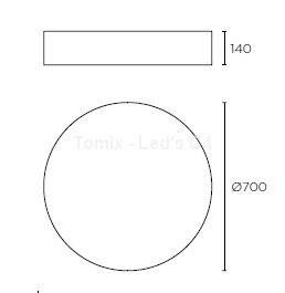 Lampa sufitowa, plafon BOL &#216;70cm (15-4924-BY-M1) Leds-C4