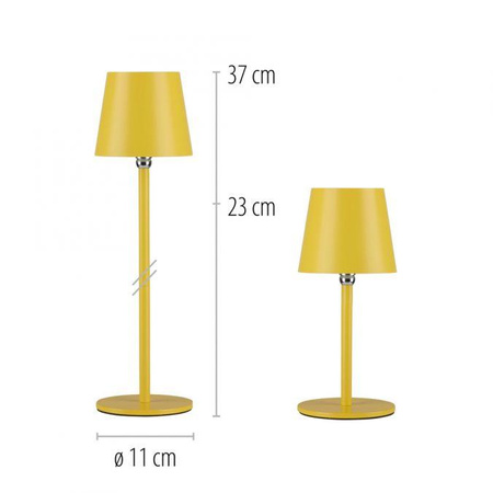 Przenośna, ładowana lampa stołowa BOTERIA ŻÓŁTY (19251-81) - Paul Neuhaus