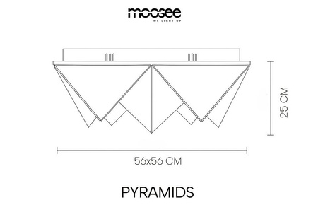Dekoracyjna lampa sufitowa / plafon PYRAMIDS   złota (MSE1501100589) - Moosee