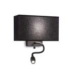 Lampa ścienna / Kinkiet HOTEL Czarny (HOTEL_AP2_ALL_BLACK) - Ideal Lux