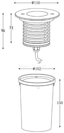 Lampa do montażu w podłożu fi108 RGB (D730276)