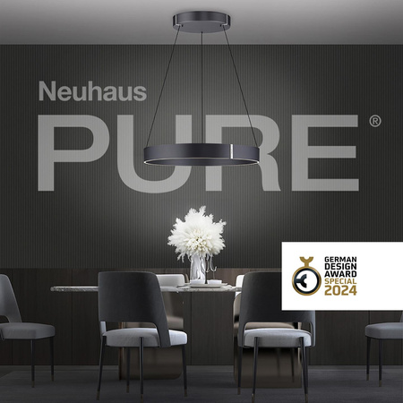 Lampa wisząca z płynną regulacją wysokości PURE E-CLIPSE SZARY (2561-15) - Paul Neuhaus