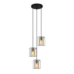 Lampa Wisząca Kalula (PND-78901-3A-BK+AMB) - Italux