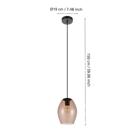Lampa wisząca ESTANYS 1 czarna (390159) - EGLO