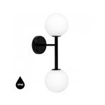 KOP B czarna lampa ścienna / kinkiet z podwyższoną szczelnością IP44 (KPB220S0) - Ummo