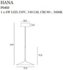 Lampa wisząca HANA (P0460) - Maxlight