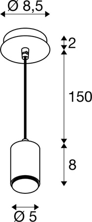 Stelaż do lampy wiszącej LALU®, Mix&Match, 150 cm, E27, maks. 10 W, czarna (1007658) - SLV