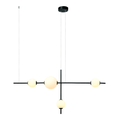 LED PENDANT LIGHT 18W 3000K GLASS & METAL WHITE-BLACK (20131 Zambelis) - Zambelis