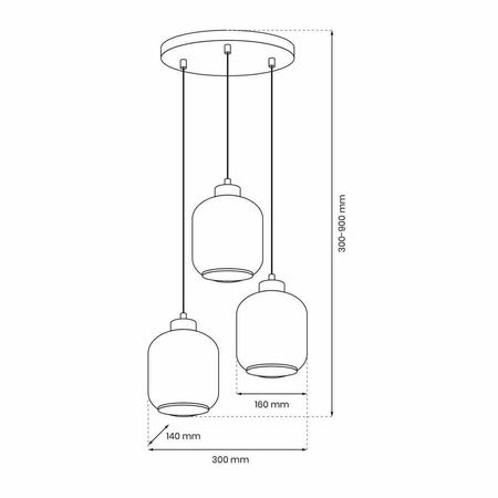 Lampa wisząca SOMBRA SMOKED 3xE27 (MLP8375) - Milagro