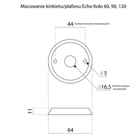 ECHO 50 Kinkiet / Plafon ciemny złoty 4000K (66432) - Ramko