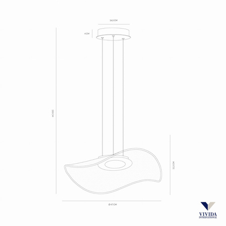 Lampa Wisząca NEBULA Kol. Chrome, Ø 47 cm (0076.30 CR) - Vivida