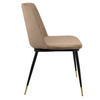 Krzesło DIEGO khaki / beżowe - welur,     podstawa czarno złota (KH1201100122.32) - King Home