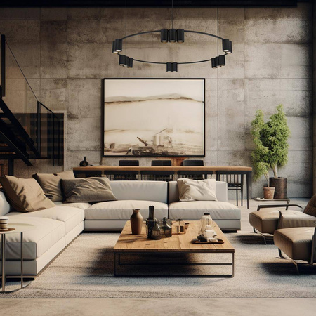 Lampa wisząca (koło) GENESIS BLACK 15xGU10 (ML0376) - Milagro